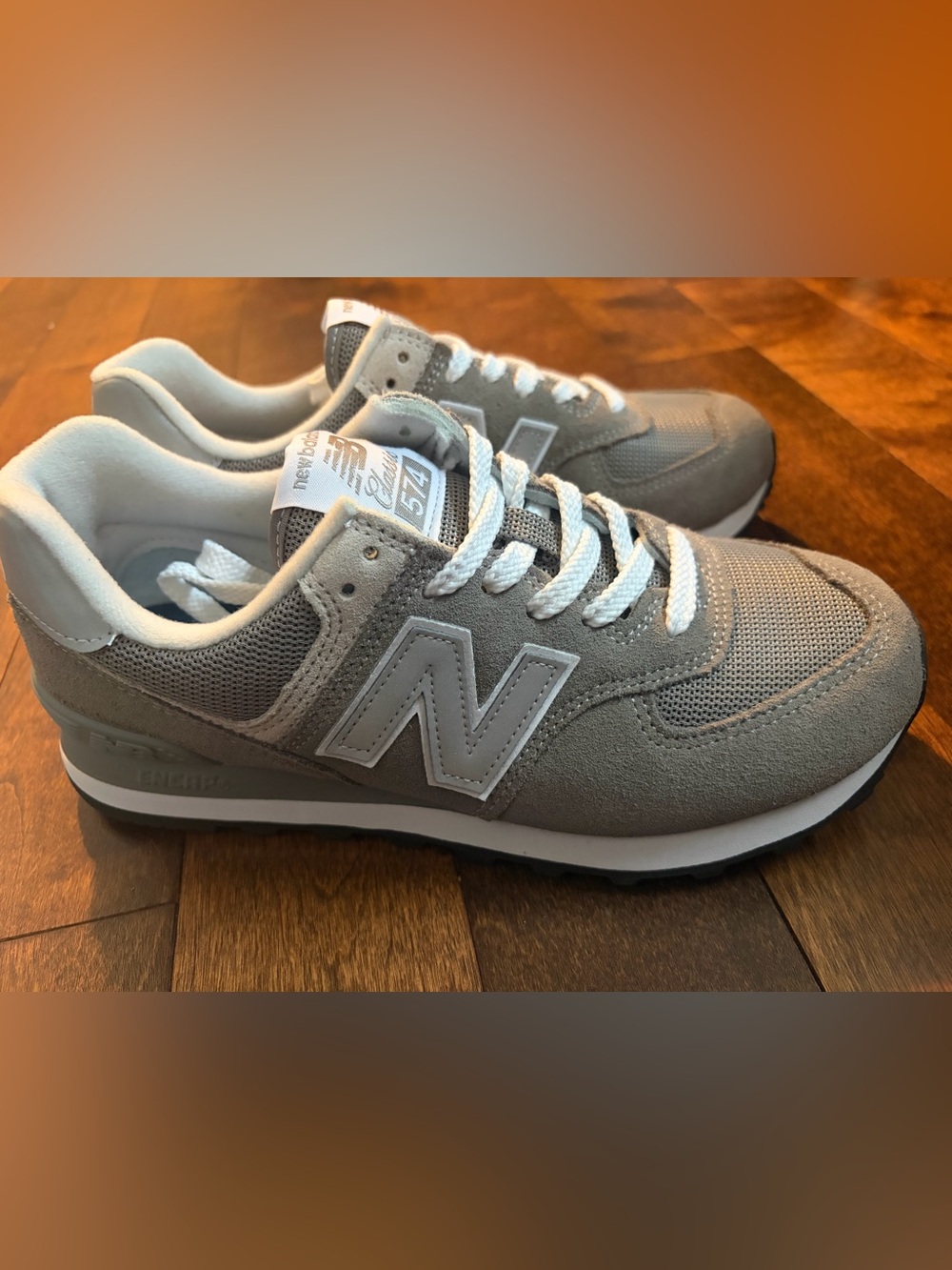 New Balance 574 Core Sneakers Grey and White 8.5W 7M